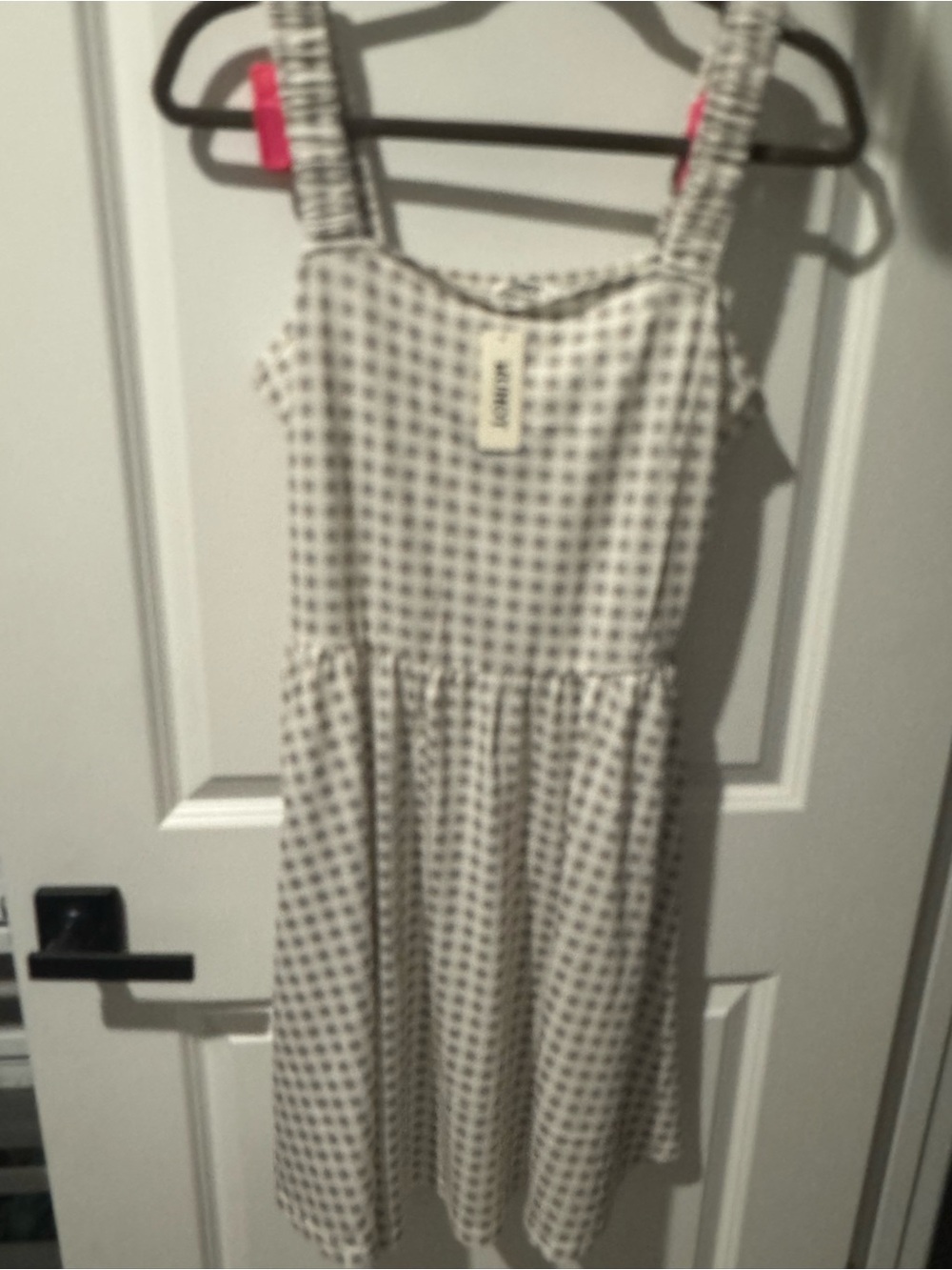 Cream and Green Checked Sundress